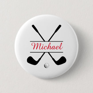 Rot und Schwarz Stillogos und Name Golf Player Button