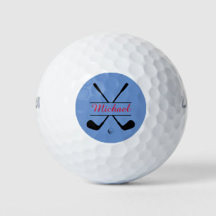 Rot und Schwarz Stillogos und Name Golf Player Golfball