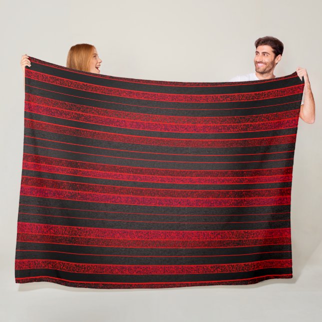 Rot und Schwarz Streifen Fleece Blanken (Beispiel)