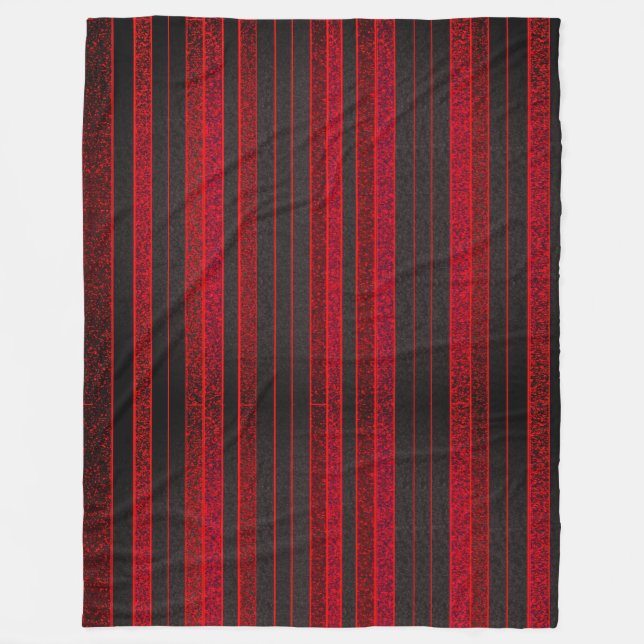 Rot und Schwarz Streifen Fleece Blanken (Vorderseite)