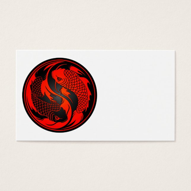 Rot und Schwarz Yin Yang Koi Fisch (Vorderseite)