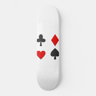 Rot und schwärzen Sie vier Anzugs-WeißSkateboards Skateboard