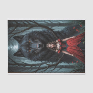 Rot und Schwarzer Wolf Seidenpapier