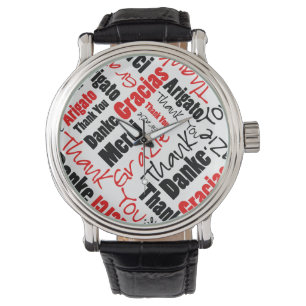 Rot und Schwarzes danken Ihnen, Wolke abzufassen Armbanduhr
