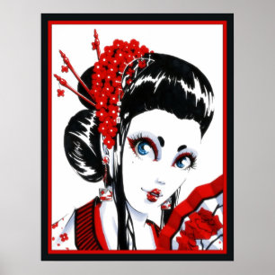 Rot und Schwarzes Poster