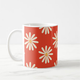 Rot und Senf in den 1970er Jahren Vintage Retro-Bl Kaffeetasse
