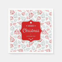 Rot und Silber Elegantes Weihnachtsbaummuster