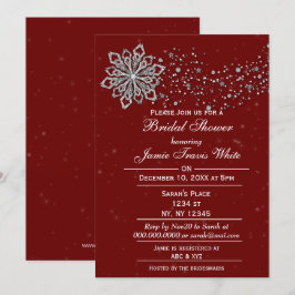 Rot und Silver Winter Brautparty laden ein Einladung