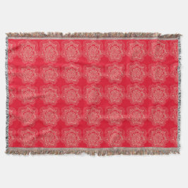 Rot und Tan Mandala-Muster Decke