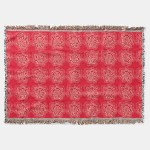 Rot und Tan Mandala-Muster Decke