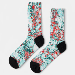 Rot und Türkis Abstrakt Socken
