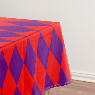 Rot und violett kariertes Harlekin-Design Tischdecke