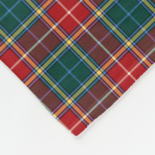 Rot und Waldgrün Kariert Clan Baxter Tartan Fleecedecke (Ecke)