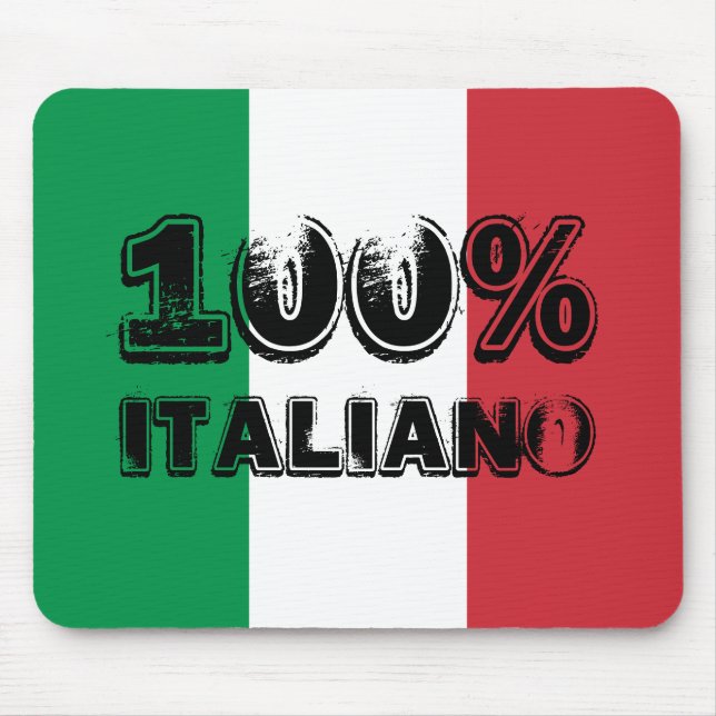 Rot und Weiß 100% Italiano Mousepad (Vorne)