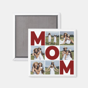 Rot und Weiß 6 Mama für FotoCollage Magnet