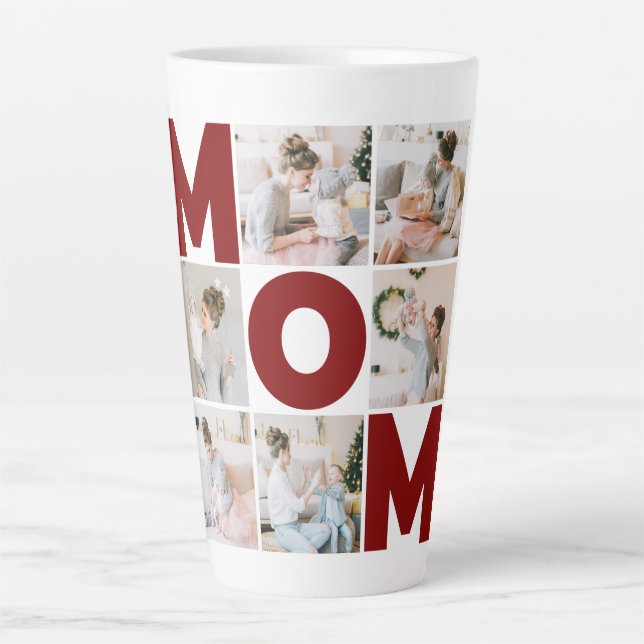 Rot und Weiß 6 Mama für FotoCollage Milchtasse (Vorderseite)