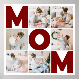 Rot und Weiß 6 Mama für FotoCollage Poster