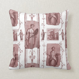 Rot und Weiß Antique Toile de Jouy Classic Kissen