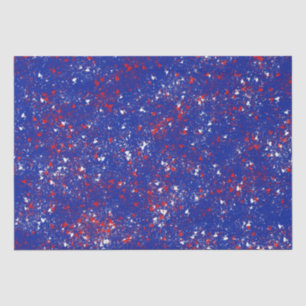 Rot und Weiß auf blauem Gewebe Seidenpapier