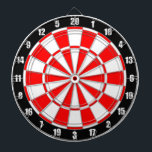 Rot und Weiß auf Schwarzweißplatine Dartscheibe<br><div class="desc">Rot & weiß auf schwarzem Dart Board.</div>