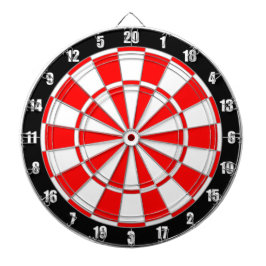 Rot und Weiß auf Schwarzweißplatine Dartscheibe