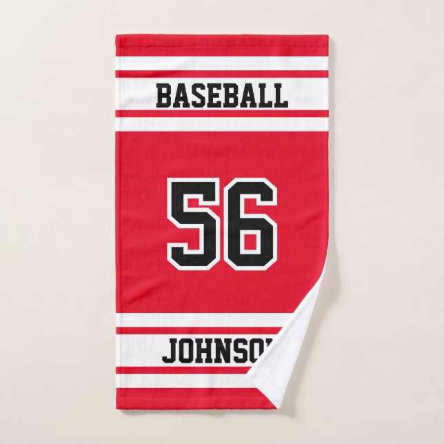Rot und Weiß ⚾ Baseball - 100% individuell anpasse Handtuch (Handtuch)