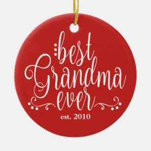 Rot und Weiß Beste Oma Aller Zeiten Keramik Ornament