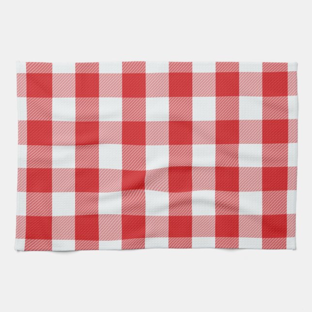 Rot und Weiß Buffalo Kariert Küchentücher (Horizontal)
