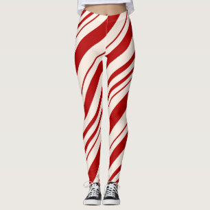 Rot und Weiß Candy Stripped Leggings