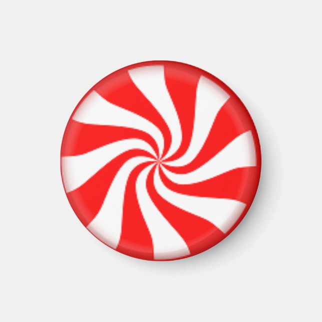 Rot und Weiß Candy Swirl Magnet (Vorne)