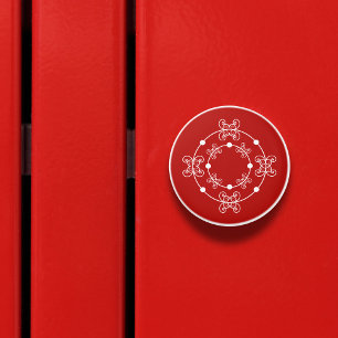 Rot und Weiß Concentric Circles Decorative Knoch Keramikknauf