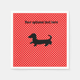 Rot und Weiß Dackel Papier Party Napkins Serviette