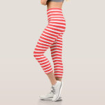 Rot und weiß, einfach, horizontal gestreift capri leggings<br><div class="desc">Rot und weiß,  einfach,  horizontal gestreift | Vintag gestrichen | Klassisches Design</div>