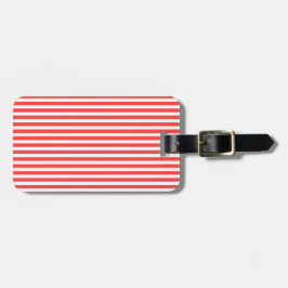 Rot und weiß, einfach, horizontal gestreift gepäckanhänger