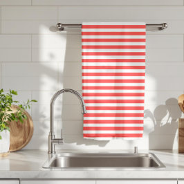 Rot und weiß, einfach, horizontal gestreift geschirrtuch