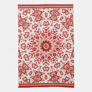 Rot und Weiß, ethnische Bandana Geschirrtuch