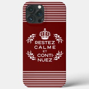 Rot und Weiß Französisch Ruhe bewahren und weiter  Case-Mate iPhone Hülle