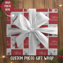 Rot und Weiß frohe Weihnachten Custom Foto Urlaub