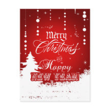 Rot und Weiß frohe Weihnachten & Glück Neues Jahr