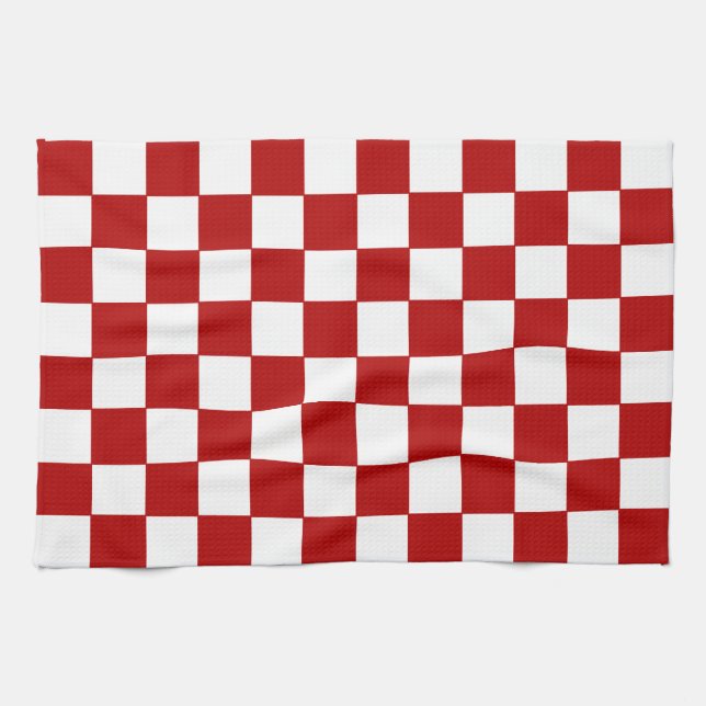Rot und Weiß Geschirrtuch (Horizontal)
