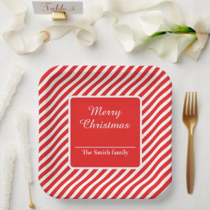 Rot und weiß gestreift pappteller