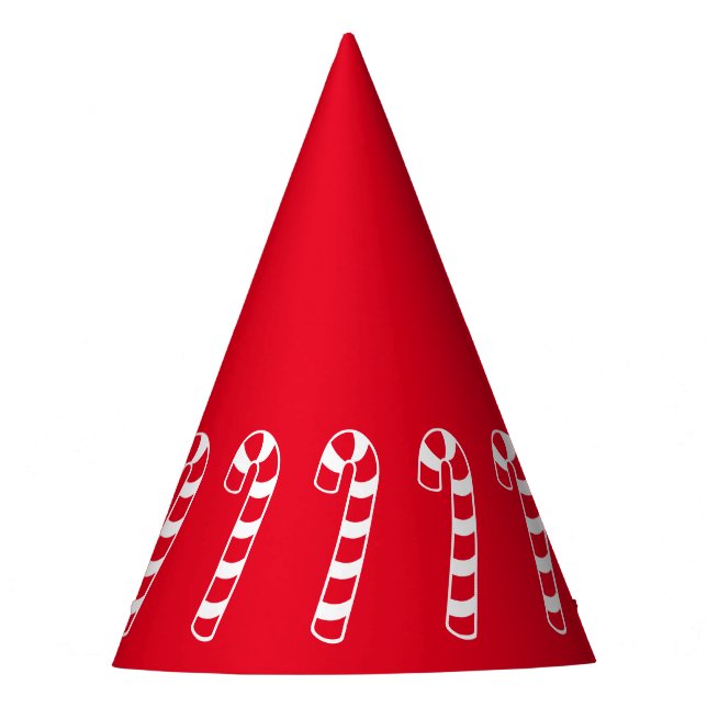 Rot und weiß gestreifte Weihnachtskanone Partyhütchen (Vorderseite)