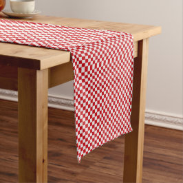 Rot und Weiß Gingham Checkered Großer Tischläufer