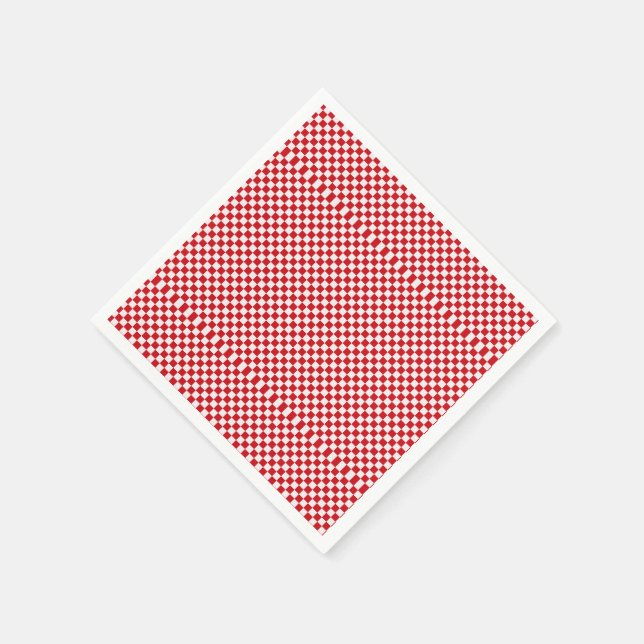Rot und Weiß Gingham Checkered Serviette (Ecke)