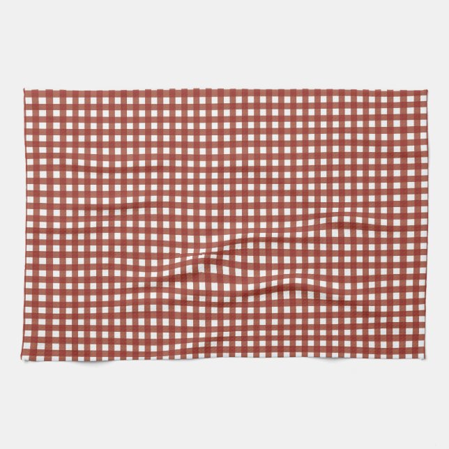 Rot und Weiß Gingham Handtuch (Horizontal)