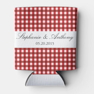 Rot und Weiß Gingham Pattern Barbeque Wedding Dosenkühler