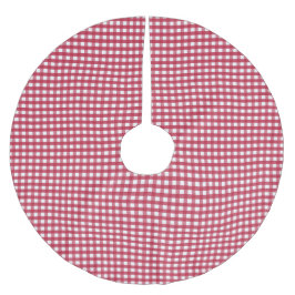 Rot und Weiß Gingham Polyester Weihnachtsbaumdecke
