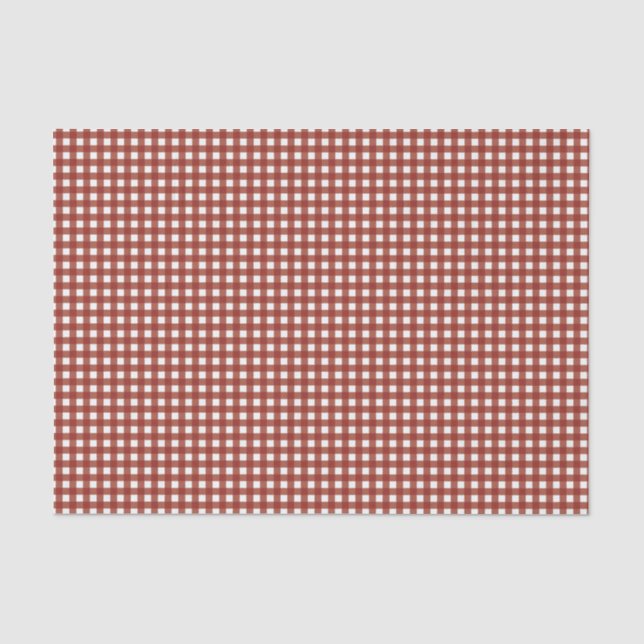 Rot und Weiß Gingham Seidenpapier (Vorderseite)
