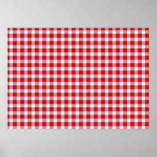 Rot und Weiß Gingham Style Poster