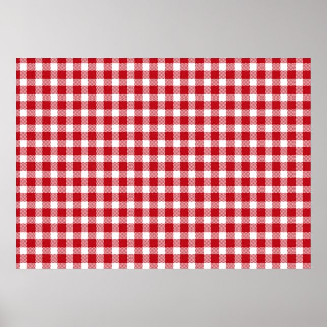 Rot und Weiß Gingham Style Poster (Vorne)